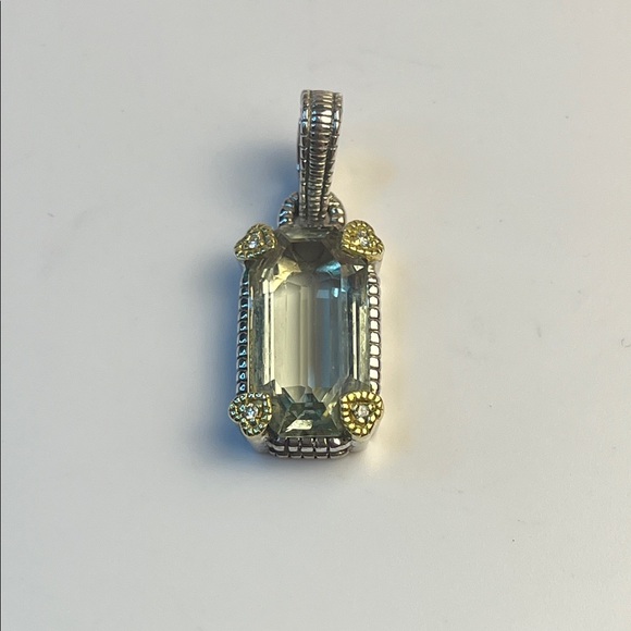 Judith Ripka Jewelry - Judith Ripka JR TWO sterling silver and 18k gold and canary crystal pendant
